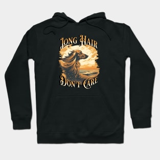 Long Hair Don't Care Cream Dachshund In the Sunset Hoodie